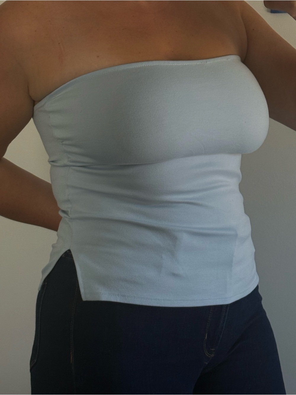 Strapless Light Blue Tube Top - Women